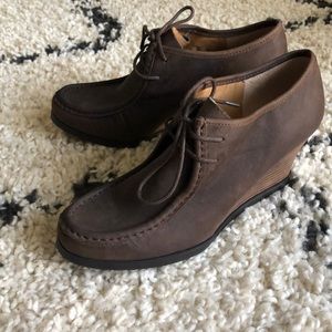 Ralph Lauren Denver Leather Wedge Boots